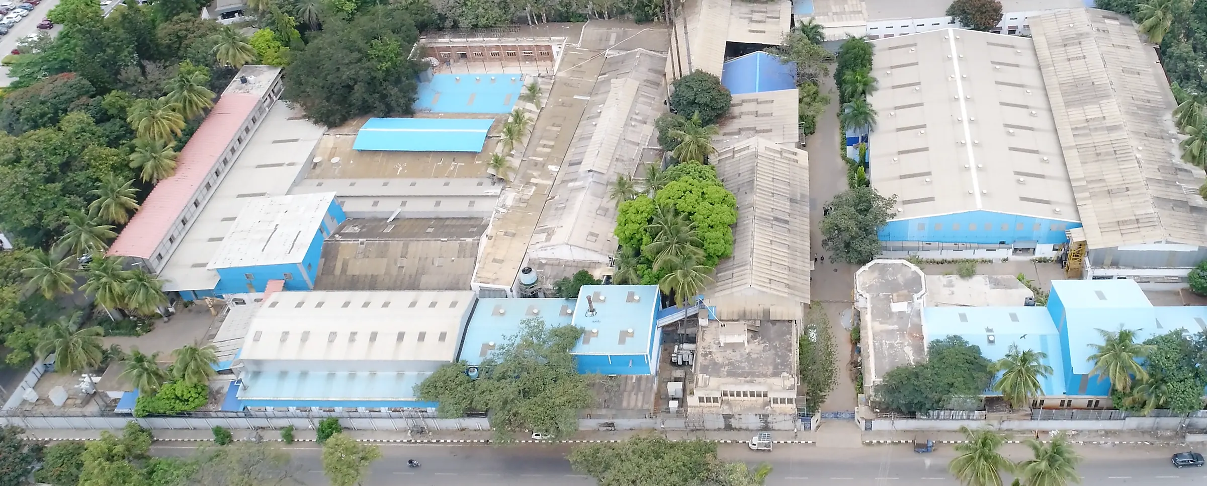 Aerial view of the Microtex Energy plant, Peenya Industrial Area, Bengaluru